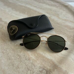 Ray-Ban Gold Frame Sunglasses with Black Case